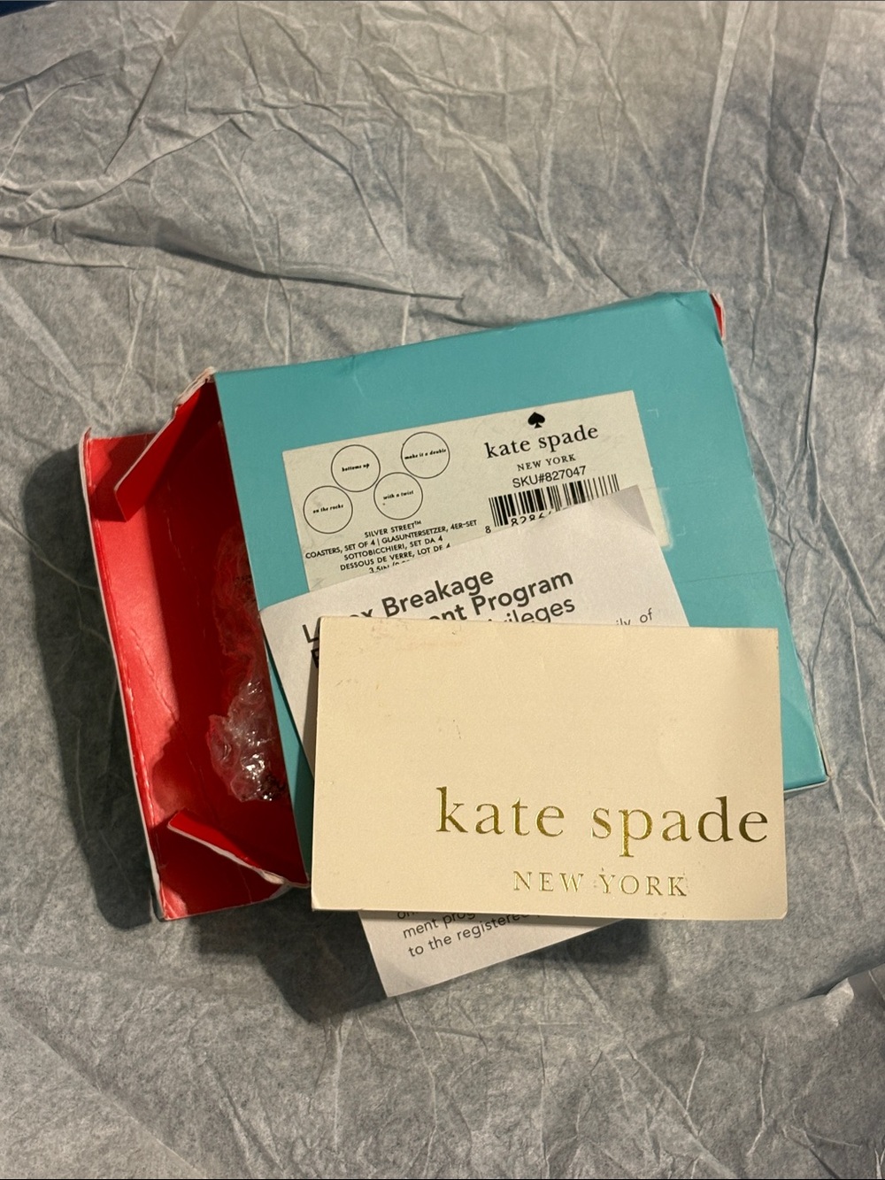 Kate Spade Silver Tone Round Metal Drink Coasters - Set of 4 NIB - Picture 4 of 5